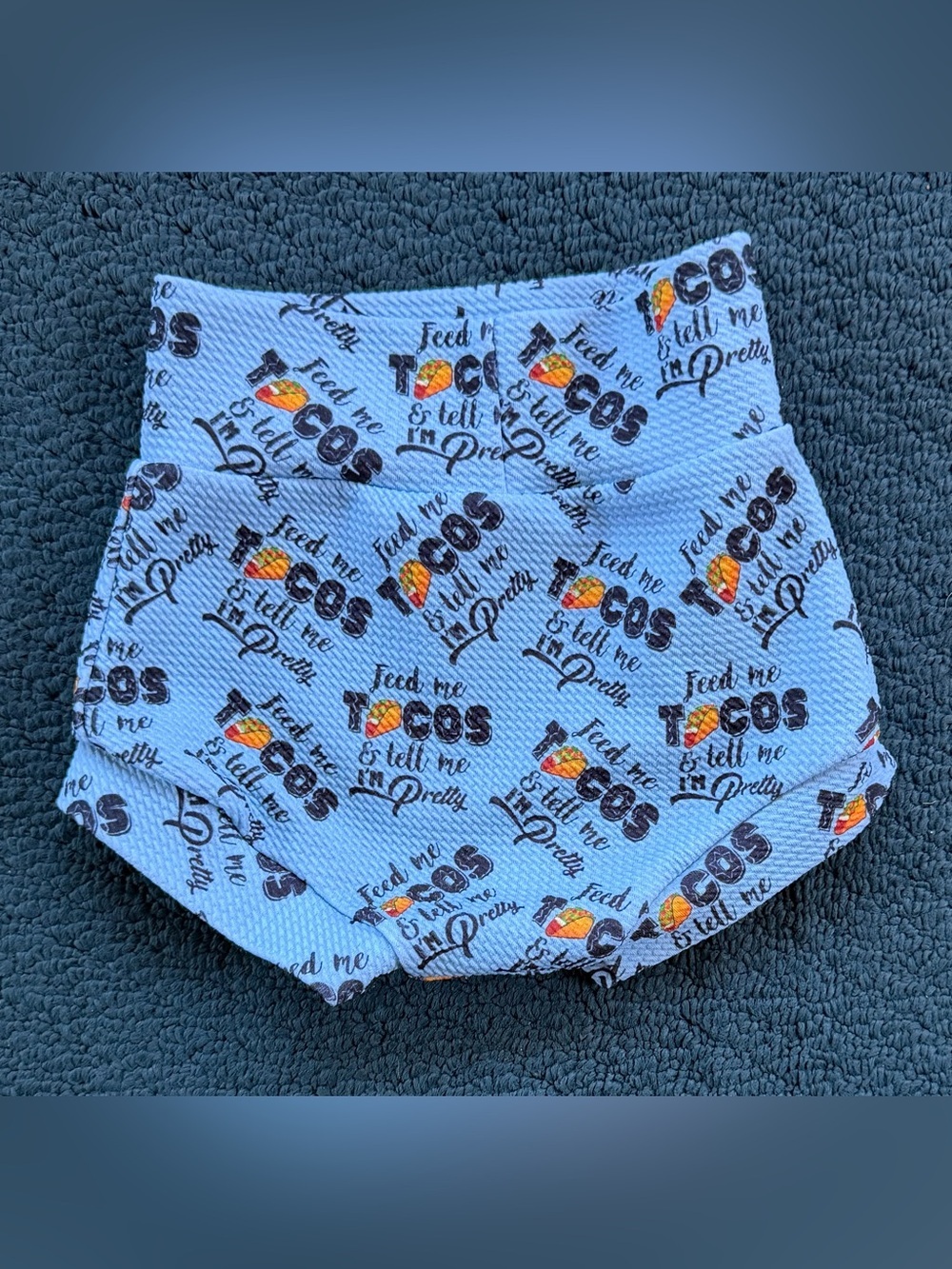 Light Blue Kids Diaper Cover with Taco Print